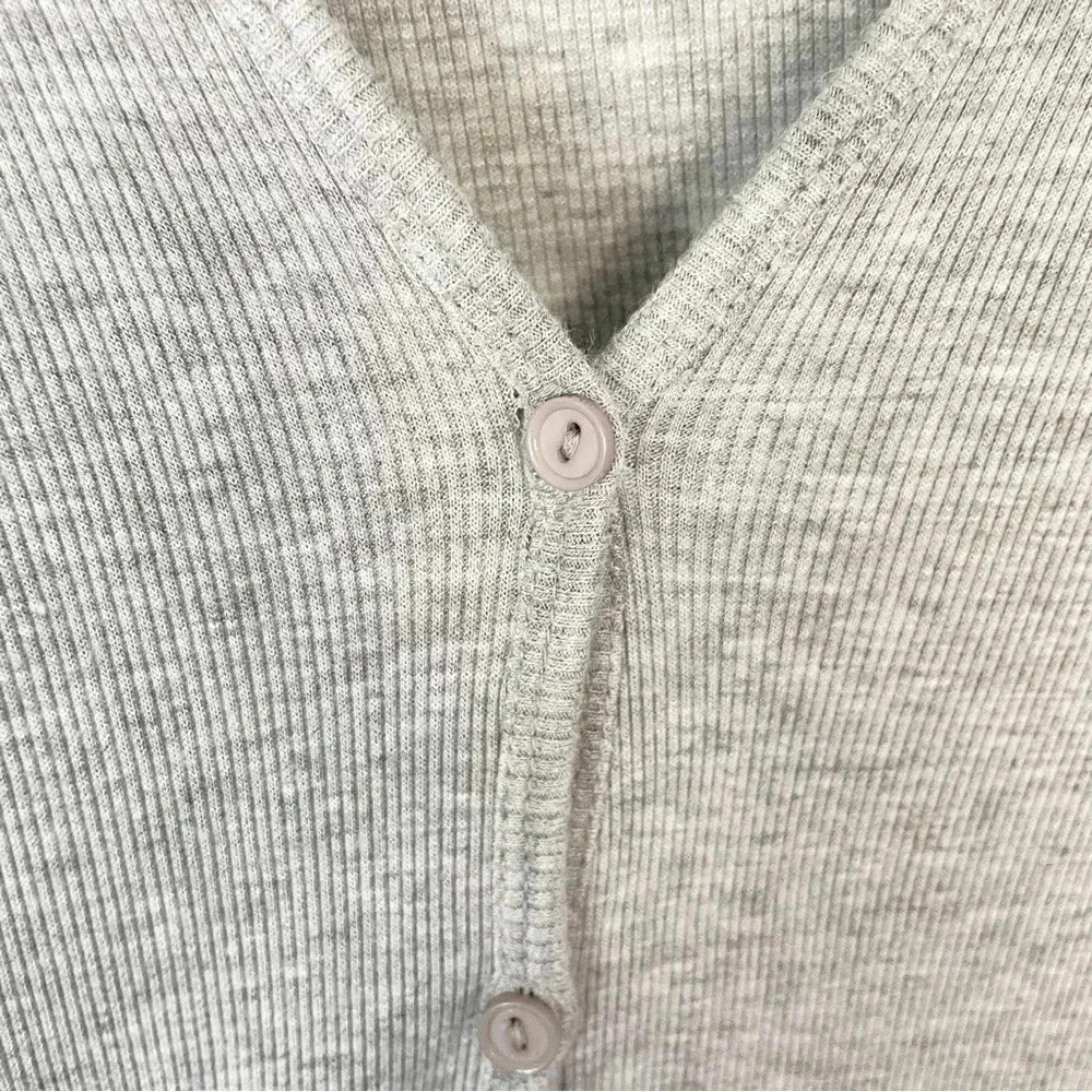 Ontheland Lightweight Rib Knit Button Down Raw Hem Duster Cardigan Size Large - Picture 5 of 8
